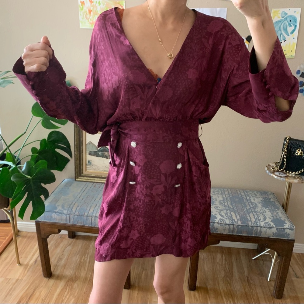 Zara satin silk mini dress